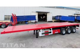 40 フィート トリプル アクスル フラットベッド トレーラーはコンゴに出荷されます