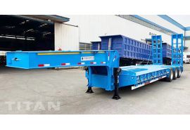 80 トン 3 軸低床セミ トレーラーはタンザニアに出荷されます