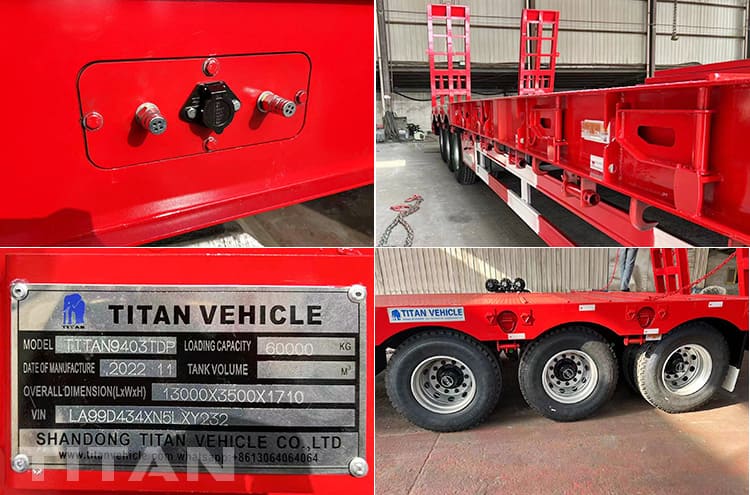 ブルンジでの販売のための 3 Axle 40 フィート油圧低床トレーラー
