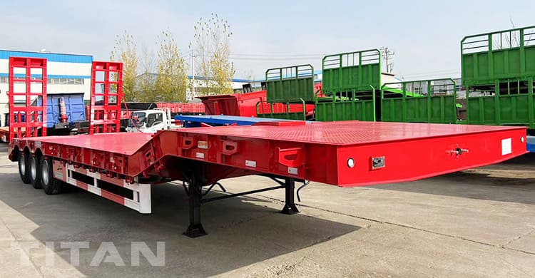 ブルンジでの販売のための 3 Axle 40 フィート油圧低床トレーラー