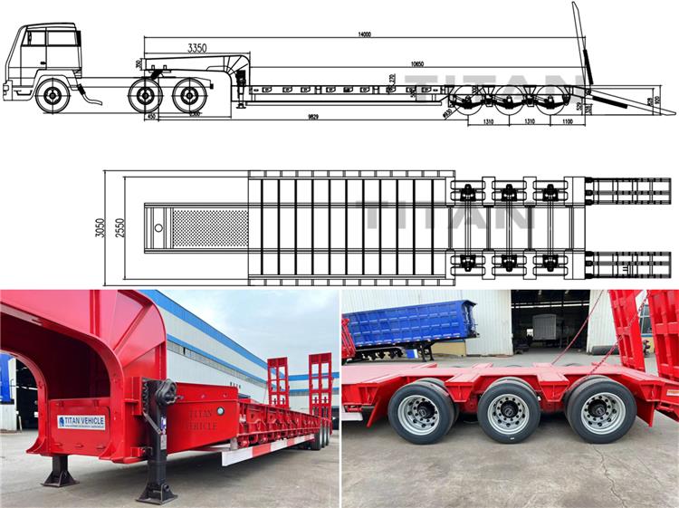スリナムでの販売のための Tri Axle 80 トン低床トレーラー