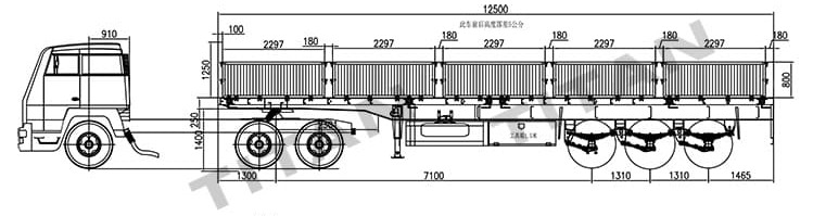 フィリピンで販売されている 50 トンのトライアクスル サイドボード トレーラー